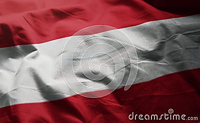 Austria Flag Rumpled Close Up Stock Photo