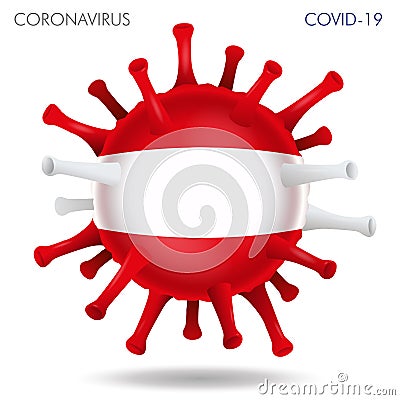 Austria flag in virus shape Vector Illustration