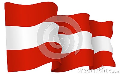 Austria Flag Waving Vector Illustration Vector Illustration