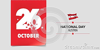 Austria happy national day greeting card, banner, vector illustration Vector Illustration