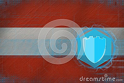 Austria internet protection. Digital defense concept. Stock Photo
