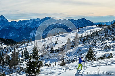 Austria - Man on the slope Editorial Stock Photo