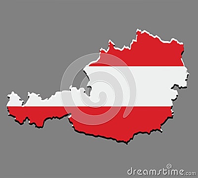 Austria map vector with the austrian flag Vector Illustration