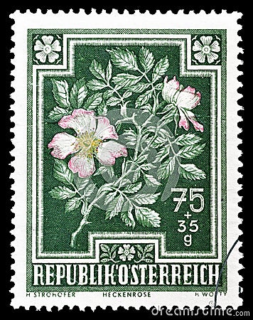 Austria on postage stamps Editorial Stock Photo