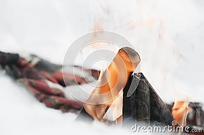 Austria, Salzburger Land, Campfire Stock Photo