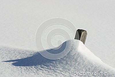 Austria - snowy fence Stock Photo