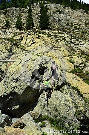 Austria, Tirol, climbing in Kaunertal Editorial Stock Photo