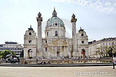 Austria, Vienna, Karlskirche Editorial Stock Photo