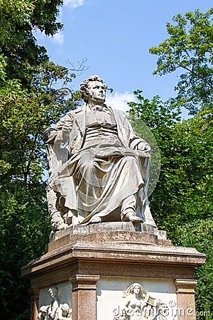 Austria, Vienna, The statue of Schubert in the Stadtpark municipal park Editorial Stock Photo