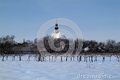 Austria, Winter landscape with church Stock Photo