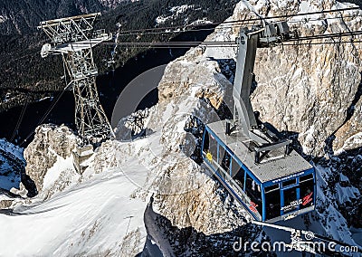 Austrian cableway to Zugspitze Editorial Stock Photo