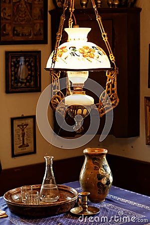 Austrian farmhouse kitchen of 1850 Stock Photo