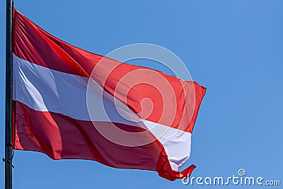 Austrian national flag. Republic of Austria. AT Stock Photo