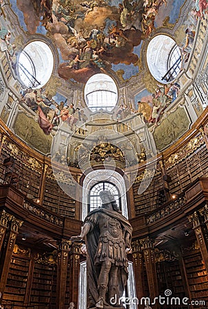 Austrian National library State Hall Editorial Stock Photo