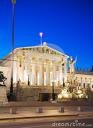 Austrian parliament building (Hohes Haus) in Vienna Stock Photo