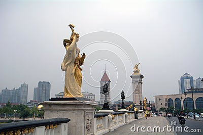 Austro-Hungarian bridge, Tianjin, China Editorial Stock Photo