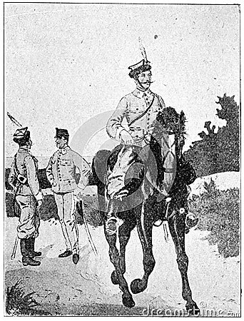 Austro-Hungarian volunteers 1866. Illustration of the 19th century. Stock Photo