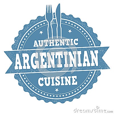 Authentic argentinian cuisine sign or stamp Vector Illustration