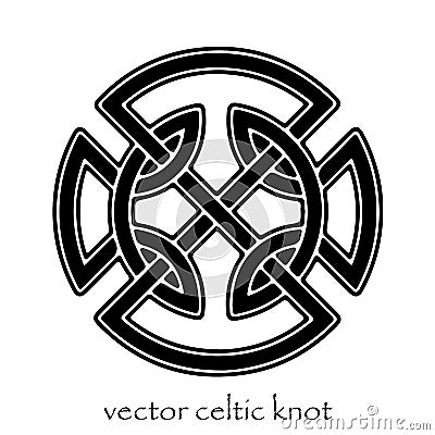 Authentic black-white vector celtic knot. Vector Illustration