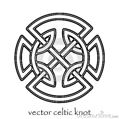 Authentic black-white vector celtic knot. Vector Illustration