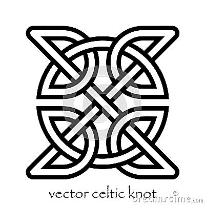 Authentic black-white vector celtic knot. Vector Illustration