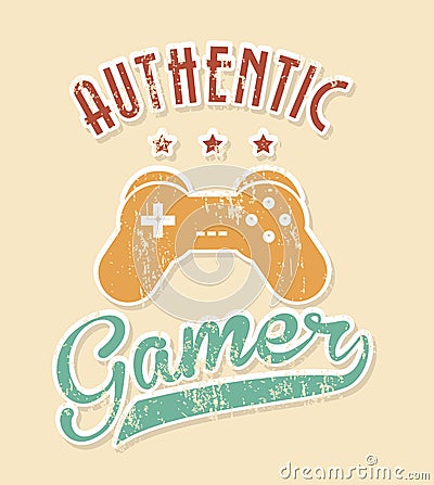 Authentic gamer Vector Illustration