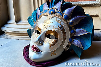 authentic handmade venetian painted carnival face mask Stock Photo