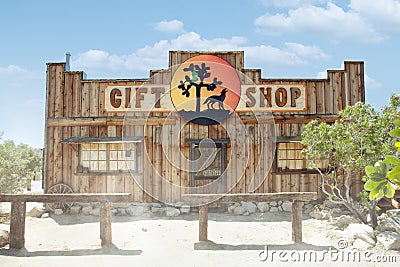 authentic house front in wild west environment Stock Photo