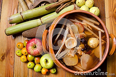 Mexican fruit christmas punch Stock Photo