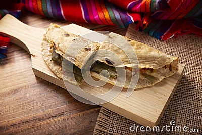 Authentic Mexican Quesadilla Stock Photo