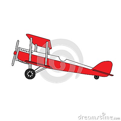 Authentic retro airplane. Vector Illustration