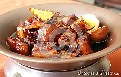 Chinese Shanghai local cuisine - Grandma's braised pork. Stock Photo