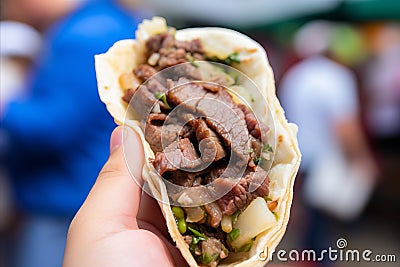 Authentic Shawarma Cooking in a Busy Kitchen. Close-up Delicious Middle Eastern Cuisine Stock Photo