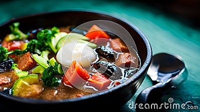 Authentic Thai Soup Delight Stock Photo