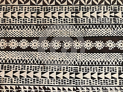 Authentic traditional Pacific Islands tapa cloth pattern Stock Photo