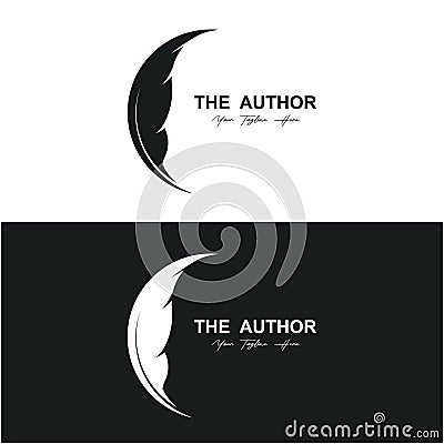 author's feather logo vector icon illustration design Vector Illustration