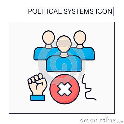 Authoritarian regime color icon Vector Illustration