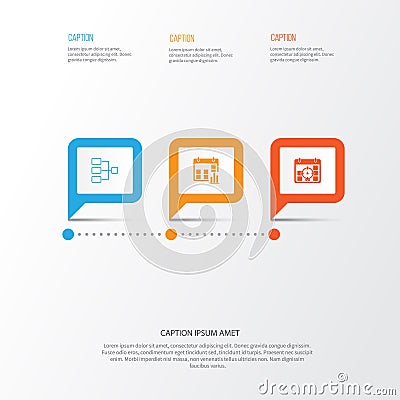 Authority Icons Set. Collection Of System Structure, Presentation Date, Project Targets And Other Elements. Also Vector Illustration