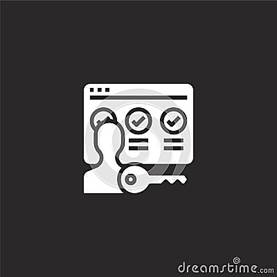 authorization icon. Filled authorization icon for website design and mobile, app development. authorization icon from filled cyber Vector Illustration