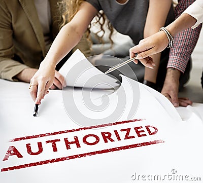 Authorize Allowance Approve Permit Graphic Concept Stock Photo