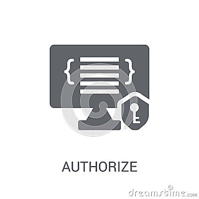 Authorize icon. Trendy Authorize logo concept on white background from Programming collection Vector Illustration