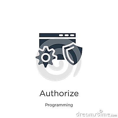 Authorize icon vector. Trendy flat authorize icon from programming collection isolated on white background. Vector illustration Vector Illustration