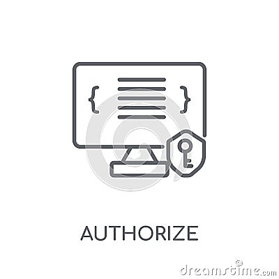 Authorize linear icon. Modern outline Authorize logo concept on Vector Illustration