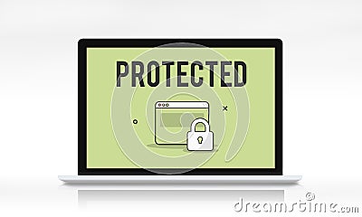 Authorize Protected Verification Privacy Security Concept Stock Photo