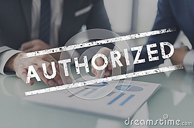 Authorized Allowance Permission Permit Approve Concept Stock Photo