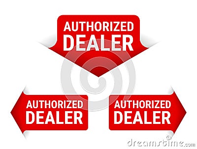 Authorized Dealer badges for products decoration Vector Illustration