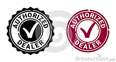 Authorized dealer stamp for verified seller Vector Illustration