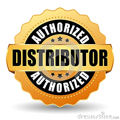 Authorized distributor gold vector icon Vector Illustration