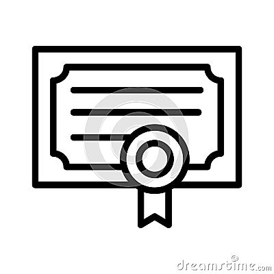 Authorized document, paper with badge depicting concept icon of certificate Vector Illustration