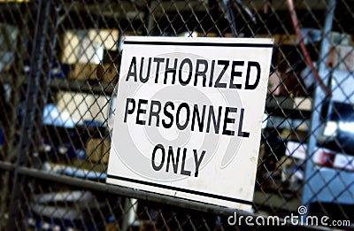 Authorized personnel only sign Stock Photo